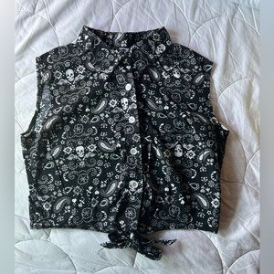 HellBunny sleeveless tie top